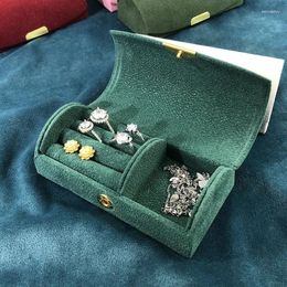 Jewellery Pouches Mini Compact Velvet Organiser Box For Women Travel Portable Earrings Ring Necklace Storage Display