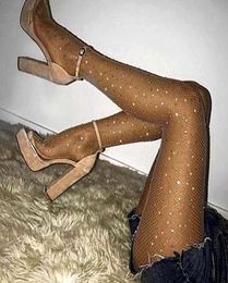 Girls Summer Fishnet Diamond Pantyhose Fashion Shiny Net Tights Rhine Mesh Stockings Tights Sexy 13 Colors BY0536535987