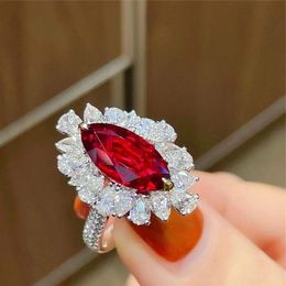 Marquise cut Finger Ring AAAAA Zircon White Gold Filled Wedding band Rings for Women Promise Engagement Jewellery Birthday Gift Jpkuv