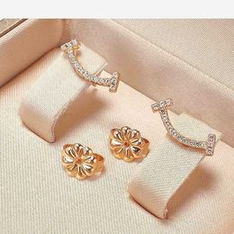 Fashion Brand Full Diamond Smile Earrings 925 Sterling Silver Plated 18K Rose Gold Pedigree Family Face