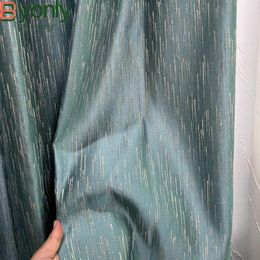 Curtain Gold Thread Jacquard Peacock Blue Thickened Blackout Curtains For Living Room Bedroom French Window Balcony Customised