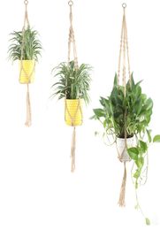 Jute Rope Macrame Hanging Planter Holder Basket Wall Art Vintageinspired Plant Hanger for Plant Pot Indoor Outdoor Home Decoratio3572903