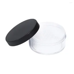 Storage Bottles 1Pc 50ml Plastic Clear Reusable Empty Loose Powder Box Makeup Cosmetic Container Jar Travel Pot With Black/White Cap