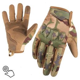 Sports Gloves Tactical Gloves Combat Bicycle Motorcycle Multicam Camo Outdoor Cycling Training Shooting Hunting Airsoft Full Finger Gloves Q240525