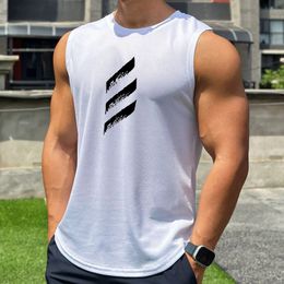 Mens Gym Tank top Men Fitness Sleeveless Shirt Male Mesh Breathable Sports Vest Undershirt Gyms Running 240523