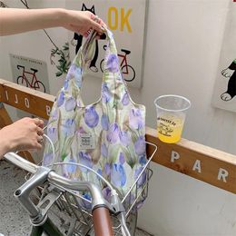 Totes Xiuya Elegant Aesthetic Shoulder Bag For Women Korean Style Summer Flower Vintage Handbag Fashion Casual Armpit