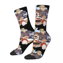 Men's Socks Happy Funny Lets Eat Vintage Harajuku Dungeon Meshi Hip Hop Novelty Pattern Crew Crazy Sock Gift Printed