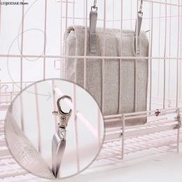 1PC Hanging Pouch Feeder Hay Bag Holder with Hooks Feeding Dispenser Container for Rabbit Guinea Pig Small Animals Pet S/M/L