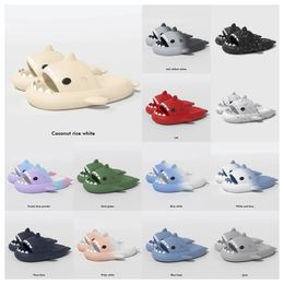 2024 New top Luxury designer woman sandal Summer Shark Slippers For Men Couples Indoor Outdoor Shark Slides Thick Soled Shoes Sandals Gradient Flip Flops