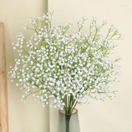 Decorative Flowers 108 Heads White Babies Breath Artificial Wedding DIY Bouquet 60cm Decoration Arrangement Plastic Fake Flower Home Decor