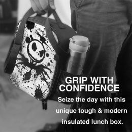 Horror Halloween Christmas Insulated Lunch Bag Portable Thermal Lunch Containers Reusable Cooler Tote Bag for Work Picnic Travel