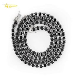 Jewelry 3Mm 4Mm Wide Sier With Black Chain Vvs Moissanite Tennis Necklace