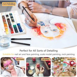 Dainayw Detail Paint Brushes Set 7 pcs Miniature Brushes for Fine Detailing & Art Painting - Acrylic, Watercolor, Oil, Models