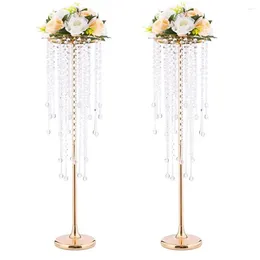Candle Holders Golden Acrylic Crystal Dining Table Candlestick Centrepieces Flowers Road Lead Candelabra Wedding Party Porps Home