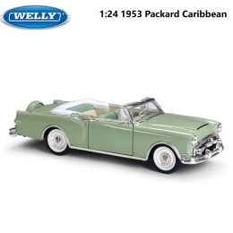 WELLY Diecast 1:24 Car Vintage 1953 Packard Caribbean Simulator Classic Model Car Alloy Metal Toy Car For Kid Gift Collection