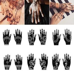 1 Pairs Henna Tattoo Stencil Temporary Hand Tattoo Body Art Sticker Template Indian Wedding Painting Henna Kit Tool