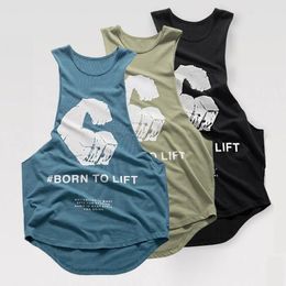 Men Bodybuilding Tank Tops Gym Fitness Cotton Sleeveless Shirt Workout Brand Clothing Male Stringer Singlet Undershirt Vest 240524
