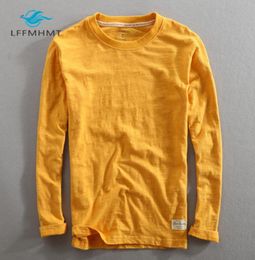 Men Spring Autumn Fashion China Style Vintage Solid Colour Bamboo Cotton Long Sleeve Oneck Tshirt Male Casual Thin Tee Tshirts T25059204