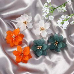 Stud Earrings Metal Sweet Fashion Big Flower Shape Acrylic Resin Personality Petals 1 Pair Jewelry Studs Drop Accessories