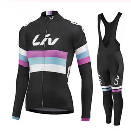 LIV Women Autumn Cycling Jersey Set Long Sleeve Breathable Clothing MTB Maillot Ropa Ciclismo Bicycle Outdoor Sportswear 240522