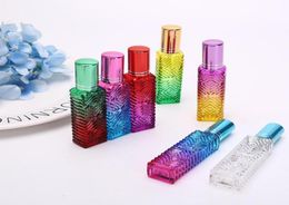 15ml Mini Fragrance Refillable Glass Vials Cosmetic Packaging Spray Bottle Colourful Square Empty Perfume Storage Bottles Jars2417545