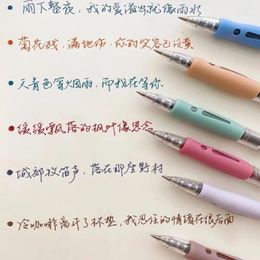 Macaron 6 Colour Press Gel Pens Coloured Ink 0.5mm Ballpoint Pen For School Student Office Signing Writing Stationery Gifts Supply