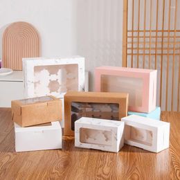 Storage Bags 10pcs Paper Cup Cake Boxe With Window DIY Muffin Cupcake Baking Gift Packaging Boxes For Wedding Birthday Party Decoration