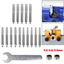 6pcs/set Chainsaw Sharpener Parts Diamond Coated Grinding Head Cylindrical Burr 4/4.8/5.5mm File Grinding Tools