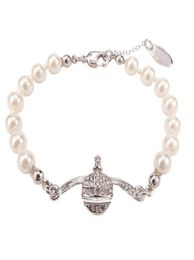 Charm Bracelets Saturn layer pearl Queen bracelet with logo lobster clasp designer luxury bangles cjeweler bijoux for mens womens3754190