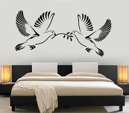 Peace Dove Wall Decal Pigeons Birds Vinyl Door Window Stickers Romantic Bedroom Baby Room Nursery Interior Decor Wallpaper8228484