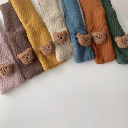 Baby Scarf Autumn Winter Cute Bear Children Knitting Newborn Bib Wool Knitting Versatile Kids Warm Boy Girl Toddler Neckerchief