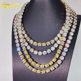 In Stock 5A Cubic Zircon Necklace 316L Stainless Steel CZ Crystal Stones 8Mm Tennis Chain Bracelets