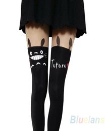 Whole New Japan Totoro Print Knee High Length Chinchilla Tattoo Tights Pantyhose 006P1731223