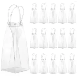 Storage Bags 15 Pcs Vertical Style 10 25 10cm Clear Pvc Gift With Handles Small Favor Reusable