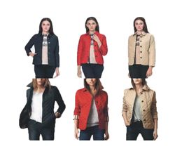 SS Designers Women Jackets Fashion England Long Coat cotton Slim Jacket British Style Plaid Quilting Padded Parkas Black red Mult 7578108