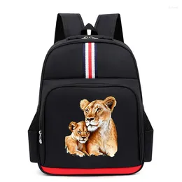 Backpack Kids Kindergarten School Bag Cartoon Lioness Fashion Boys Girls Cute Animal Lion Bagpack Primary Bookbag