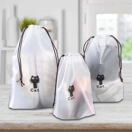 Storage Bags Transparent Cosmetic Bag Travel Waterproof Makeup Case Bath Drawstring Organiser Toiletry Wash Kit Pouch