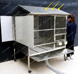 Cat Carriers Stainless Steel Dog Crate Medium Large Indoor And Outdoor Rain-Proof Pet Cage Thickened