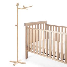 Mobiles# Baby Wooden Bed Bell Bracket Mobile Hanging Rattles Toy Hanger Bird Shape Baby Crib Mobile Bed Bell Toy Holder Arm Bracket Gifts Q240525