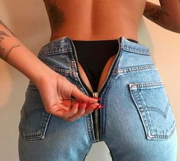 High Waist Jeans Women Sexy Back Zipper Denim Pants Vintage Skinny Jeans Slim Stretch Pencil Jeans for Women2834550