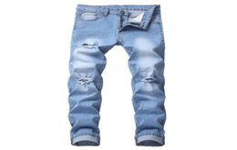 Men039s Jeans Mens Blue Ripped Skinny Distressed Destroyed Male Biker Hole Distrressed Zipper Slim Fit Denim Casual Trousers Pa9878893