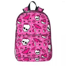 Backpack Pretty Pink Pattern Boys Girls Bookbag Students School Bags Travel Rucksack Shoulder Bag Large Capacity