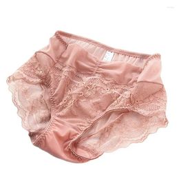 Women's Panties Lace Mesh Briefs Seamless Japanese Underwear Female Lingere Transparent Invisible Exciting Pink Shorts Sexy