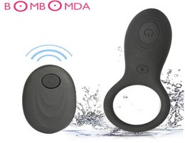 Remote Dildo Vibrator Climax Delay Ejaculation Ring Gspot Clitoris Stimulate 9 Speeds Vibrating Sex Toys for Men Masturbator MX204688083