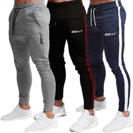 Calças masculinas 2024 Geht Brand Casual Skinny calça masculino Joggers Sorto Sorto Fitness Workout Rastrear calças de outono Novo calça de moda masculina Q240525