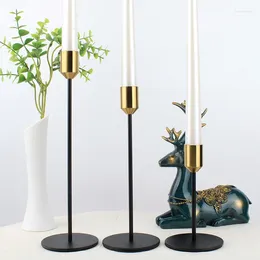 Candle Holders Black Gold Contrast Holder Set Of 3 Wedding Stand Quality Portable Candlestick Candelabra Table Party Home Decor