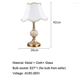 Table Lamps Nordic Glass Lamp Euro Simple Bedroom Bedside American Modern Retro Desk Light Iron Fabric Study El