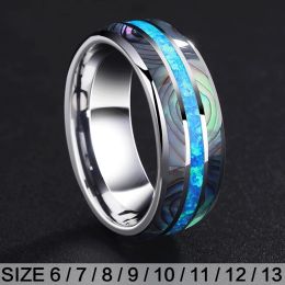 Tungsten Carbide Rings, 8mm Steel Ring High Polished Never Fade Jewellery Unique Personality Luxury Accessories for Wedding Band