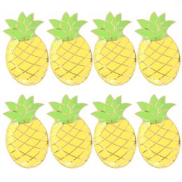 Disposable Dinnerware Plates Plate Party Pineapple Supplies Dessert Serving Paper Tropical Luau Tray Dinner Cookie Summer Decorations