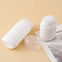 Storage Bottles 50ml/100ml Vacuum Snap Bottle White Cosmetic Container PP Lotion Cream Shampoo Bath Salt Oil Travel Package Makeup Tube